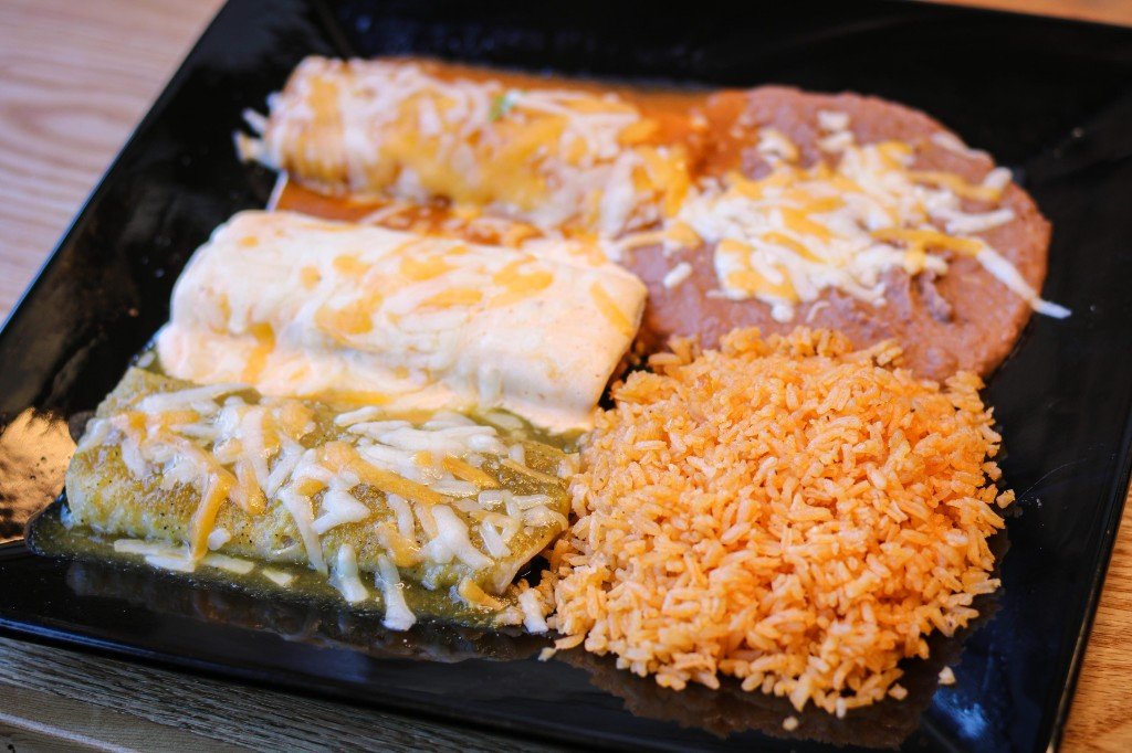 Enchiladas Tricolor at Tequila Fuego Longview